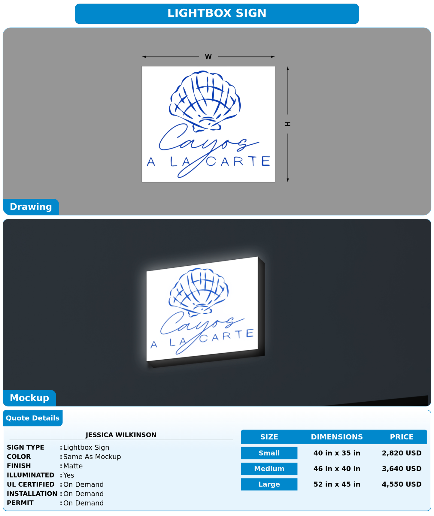 CUSTOM MOCKUP SIGN FOR Jessica Wilkinson