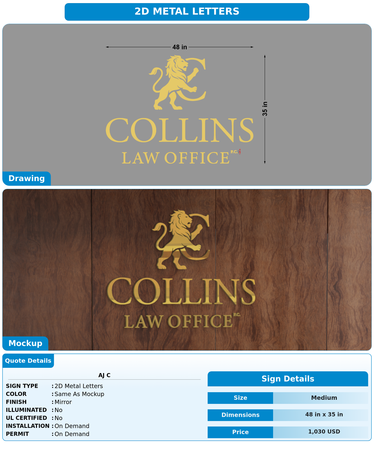 CUSTOM MOCKUP SIGN FOR AJ C
