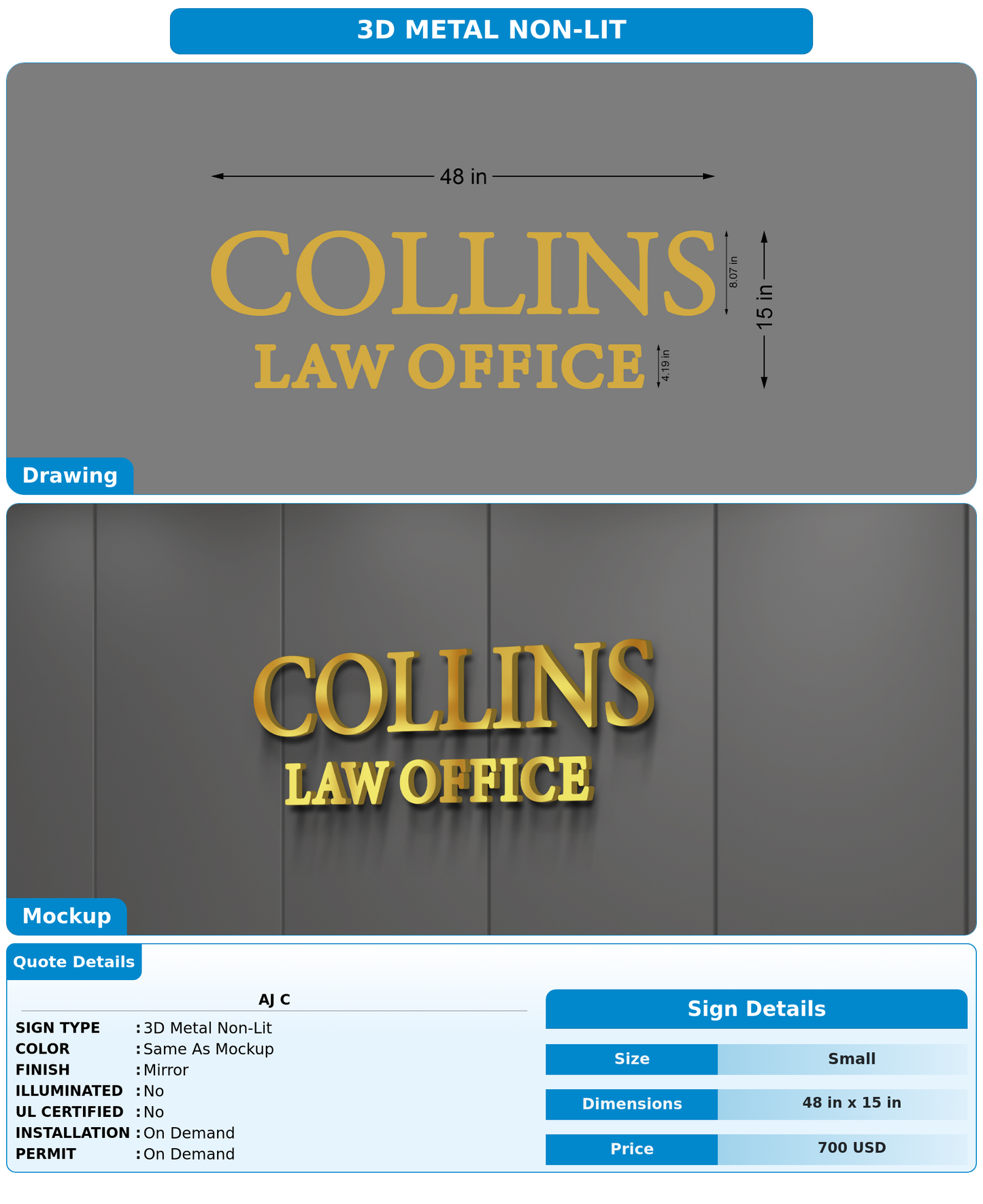 CUSTOM MOCKUP SIGN FOR AJ C