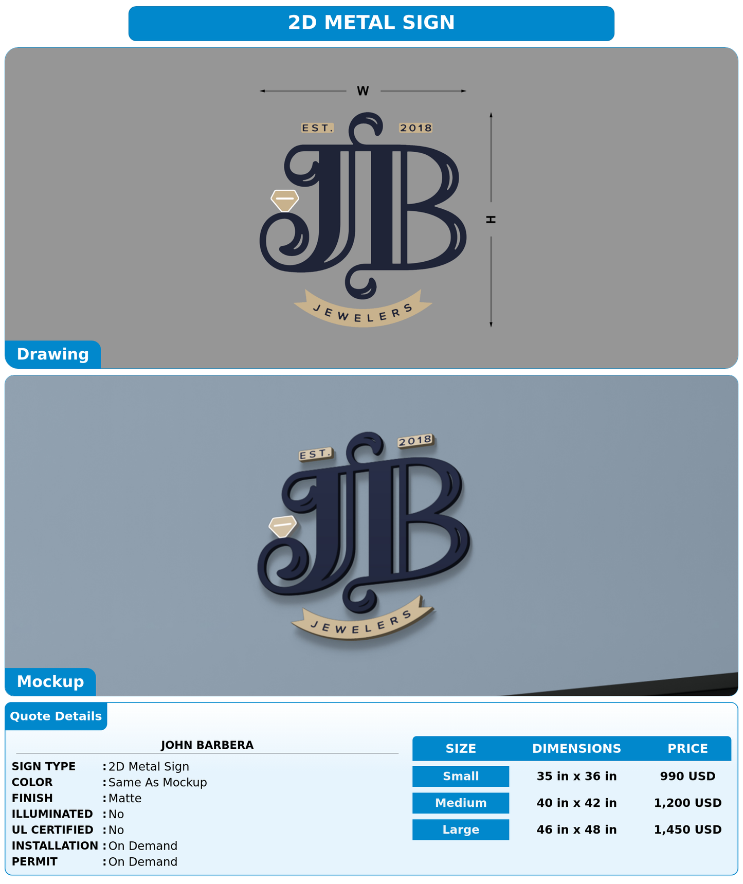 CUSTOM MOCKUP SIGN FOR John Barbera