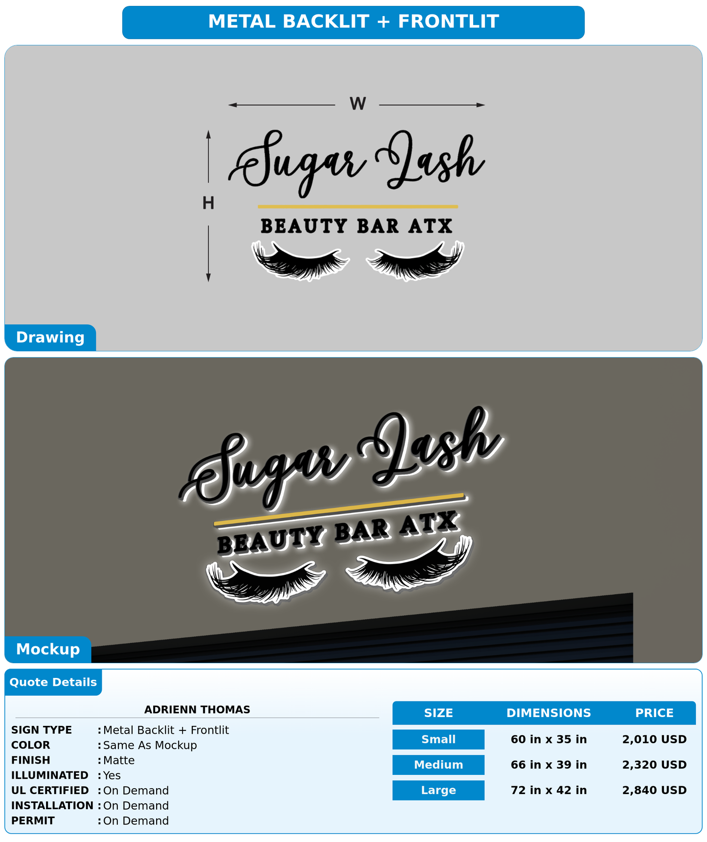 CUSTOM MOCKUP SIGN FOR Adrienn Thomas