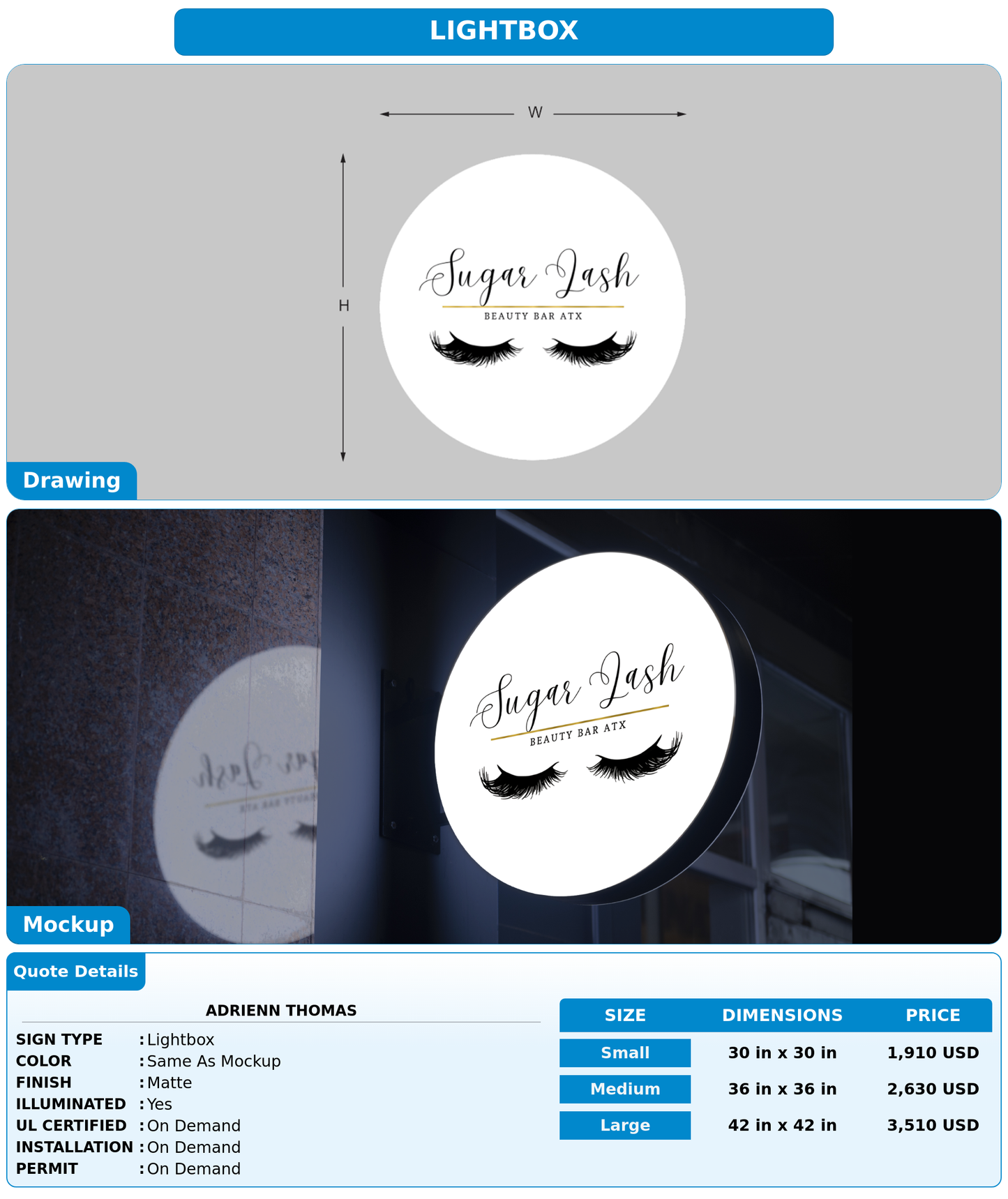 CUSTOM MOCKUP SIGN FOR Adrienn Thomas