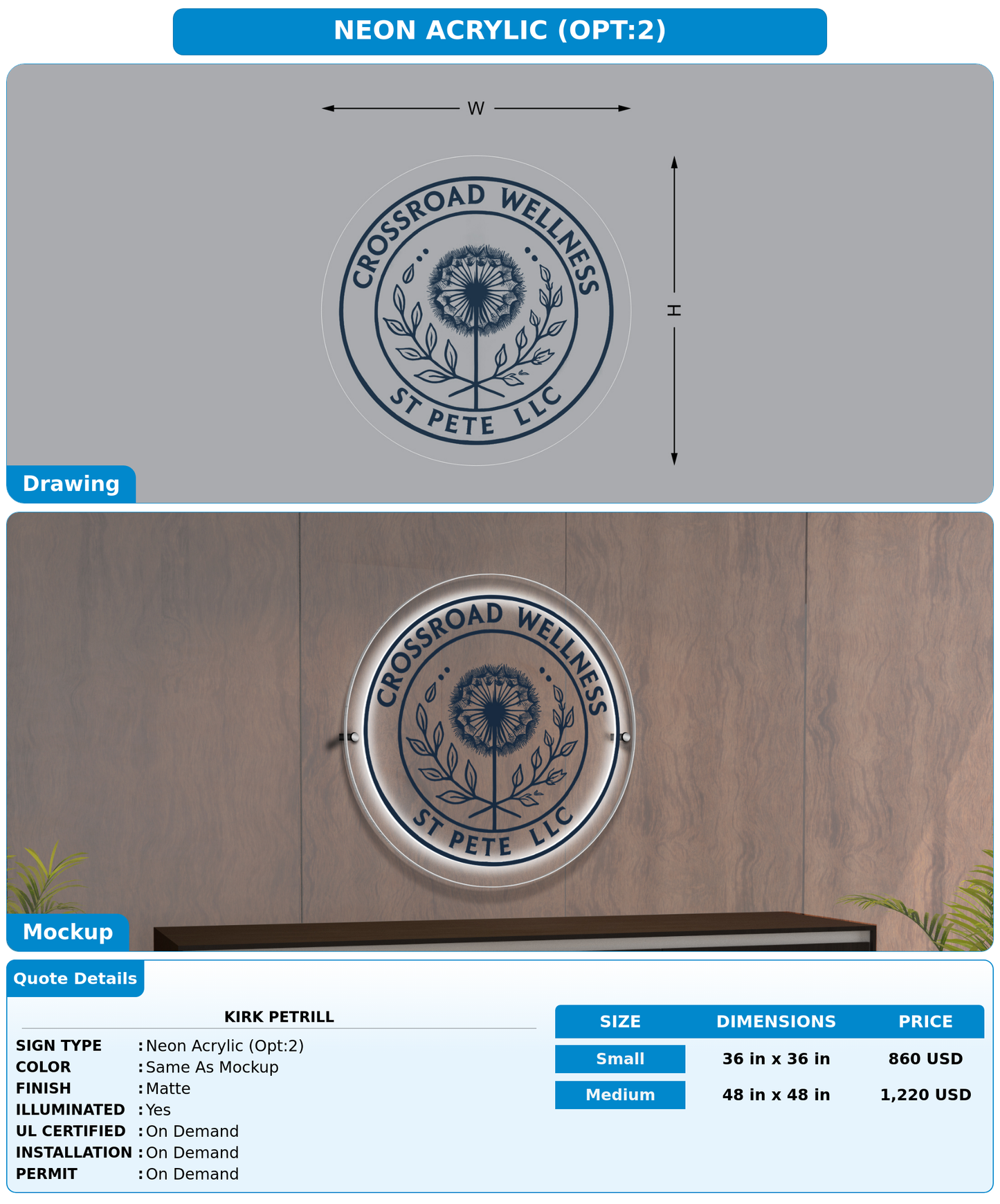 CUSTOM MOCKUP SIGN FOR Kirk Petrill