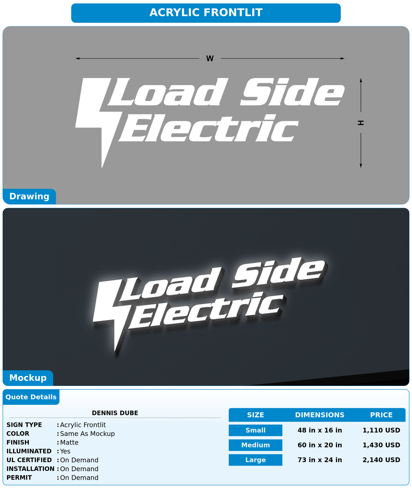CUSTOM MOCKUP SIGN FOR Dennis Dube