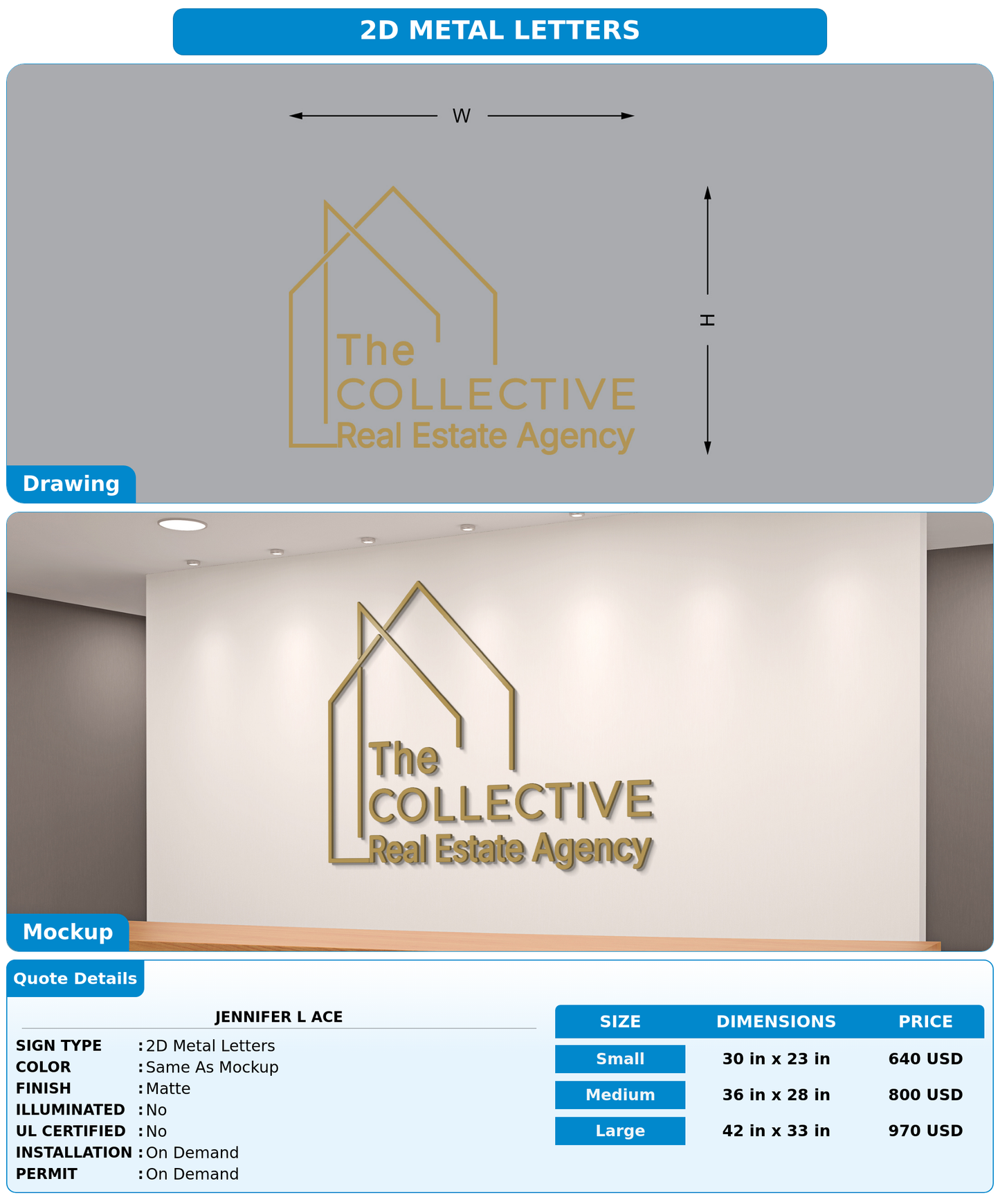 CUSTOM MOCKUP SIGN FOR Jennifer L Ace