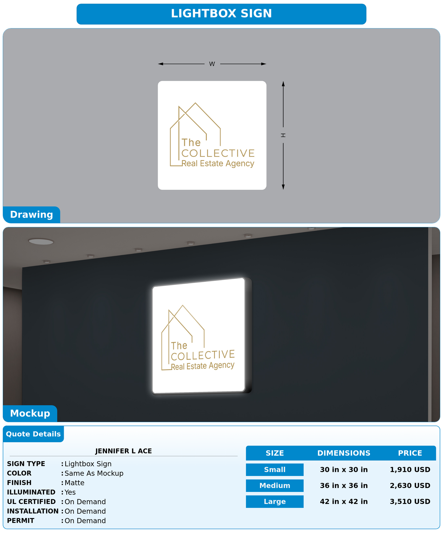 CUSTOM MOCKUP SIGN FOR Jennifer L Ace