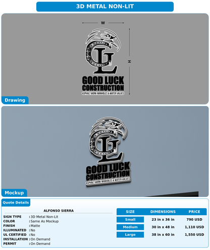 CUSTOM MOCKUP SIGN FOR Alfonso Sierra
