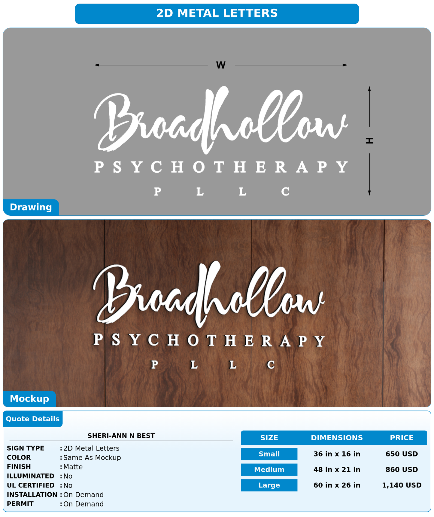 CUSTOM MOCKUP SIGN FOR Sheri-Ann N Best
