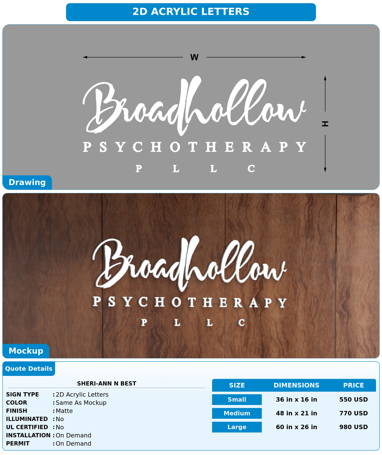 CUSTOM MOCKUP SIGN FOR Sheri-Ann N Best