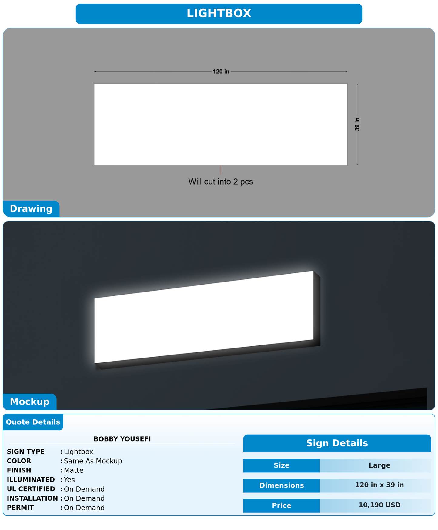 CUSTOM MOCKUP SIGN FOR Bobby Yousefi
