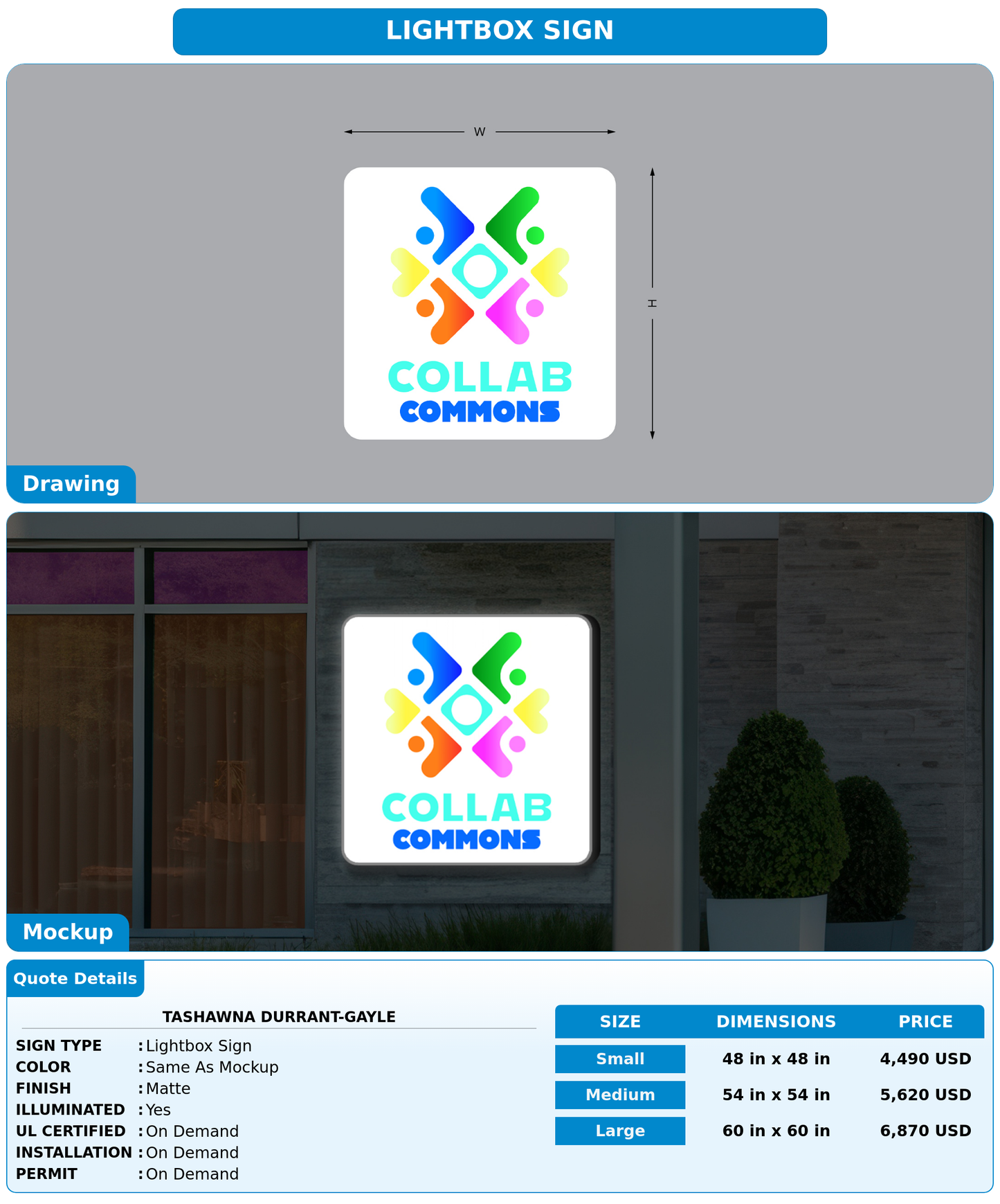 CUSTOM MOCKUP SIGN FOR Tashawna Durrant-Gayle