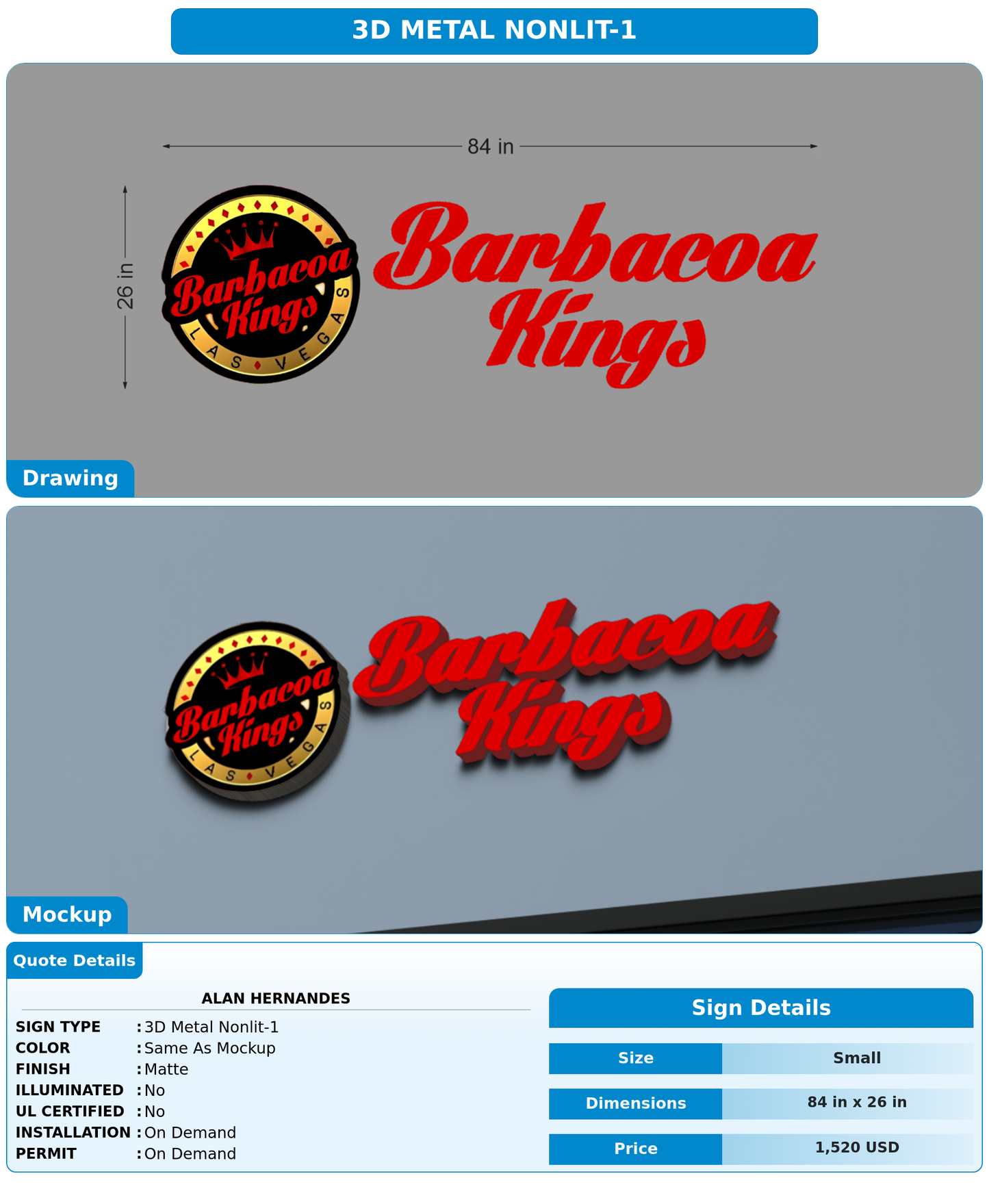 CUSTOM MOCKUP SIGN FOR Alan hernandes