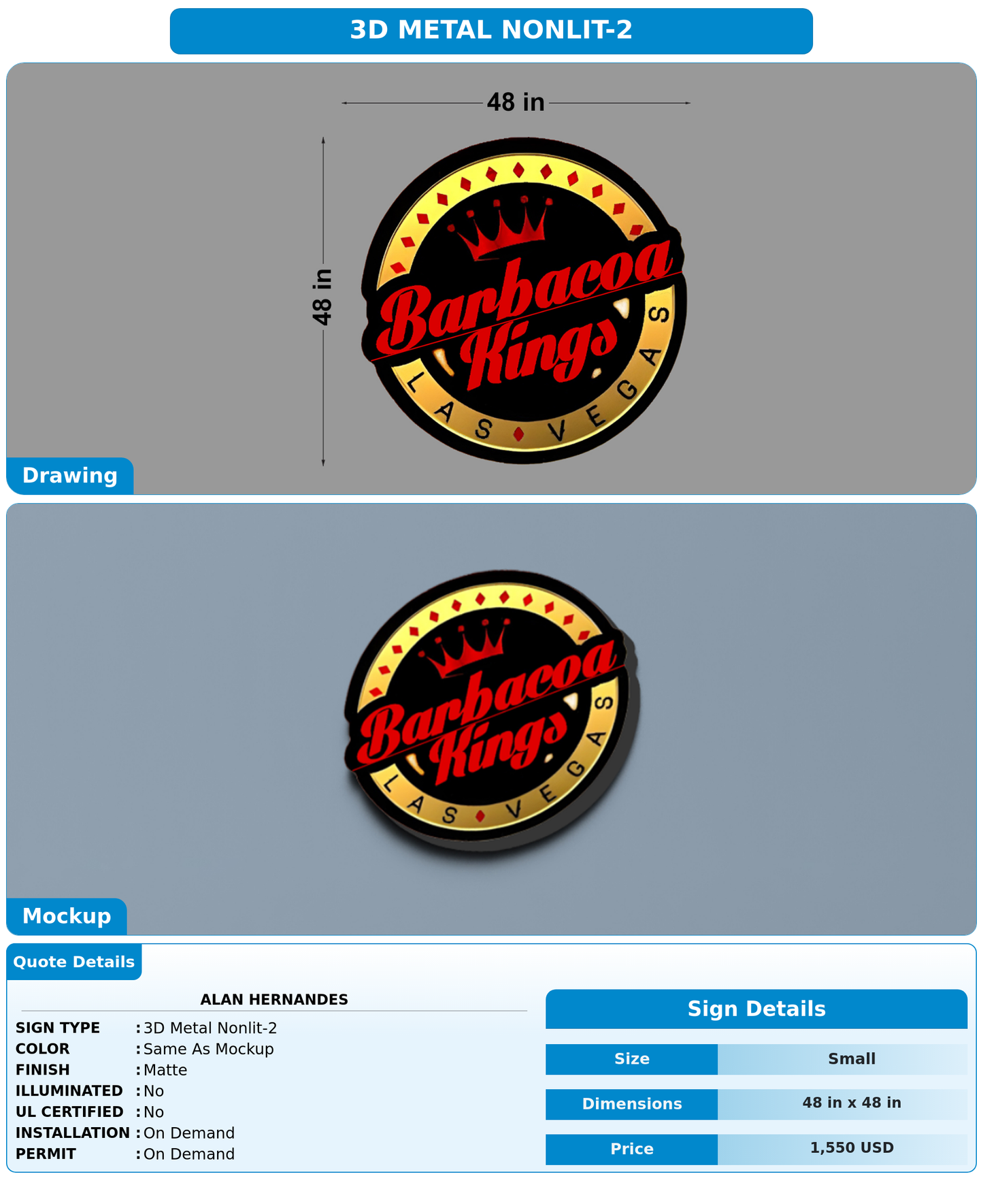 CUSTOM MOCKUP SIGN FOR Alan hernandes