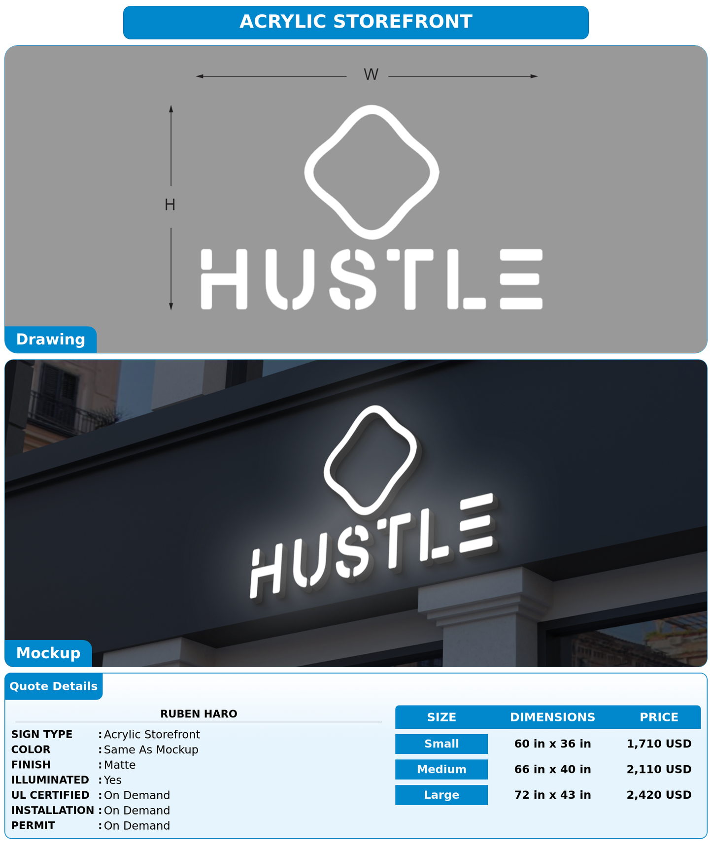 CUSTOM MOCKUP SIGN FOR Ruben haro