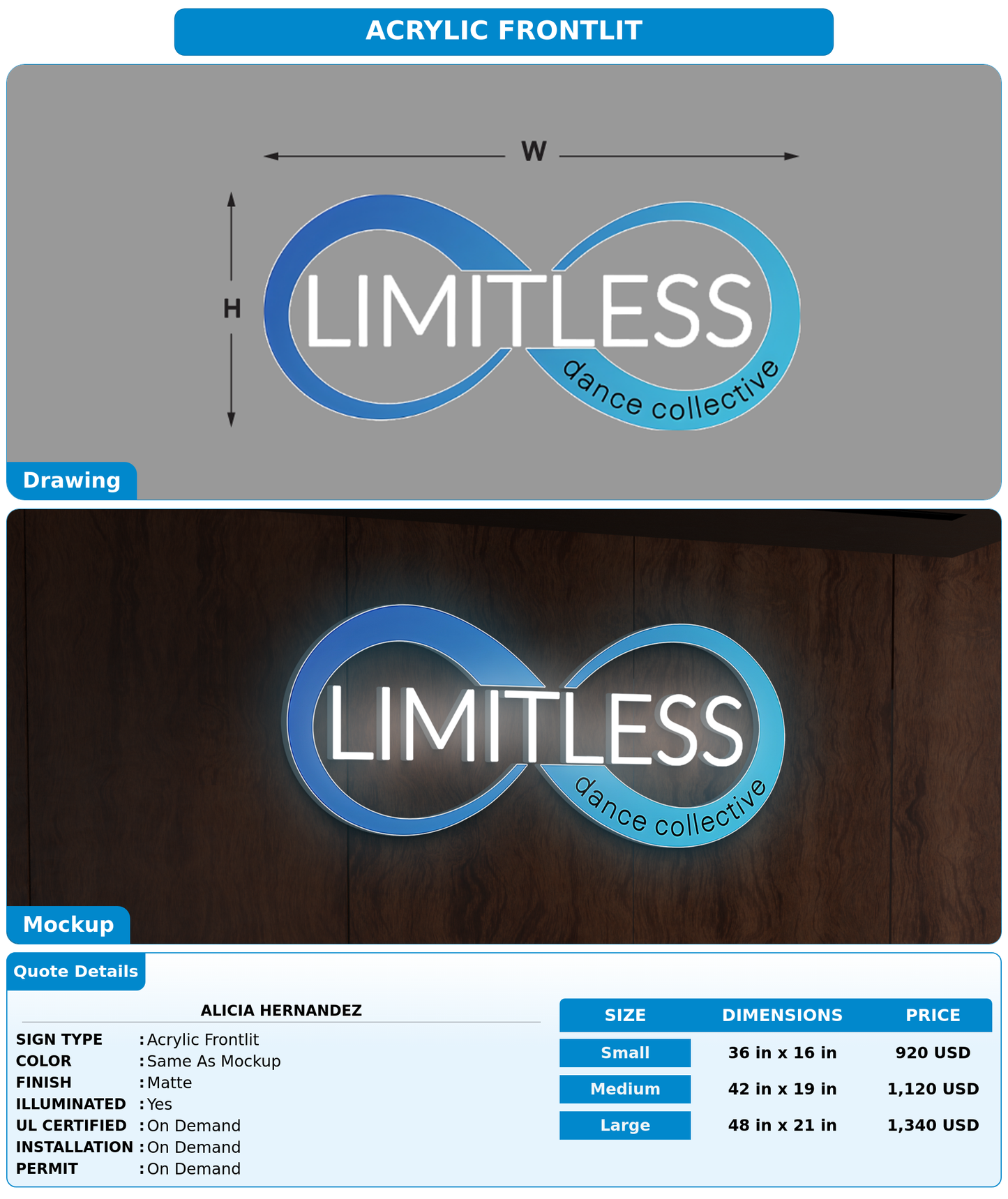 CUSTOM MOCKUP SIGN FOR Alicia Hernandez