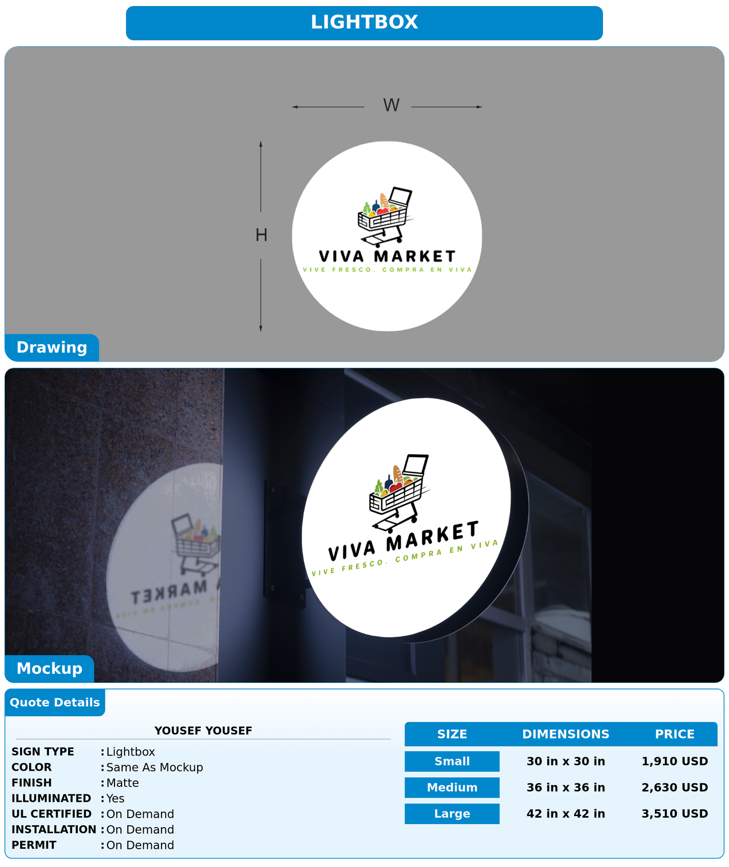 CUSTOM MOCKUP SIGN FOR Yousef Yousef