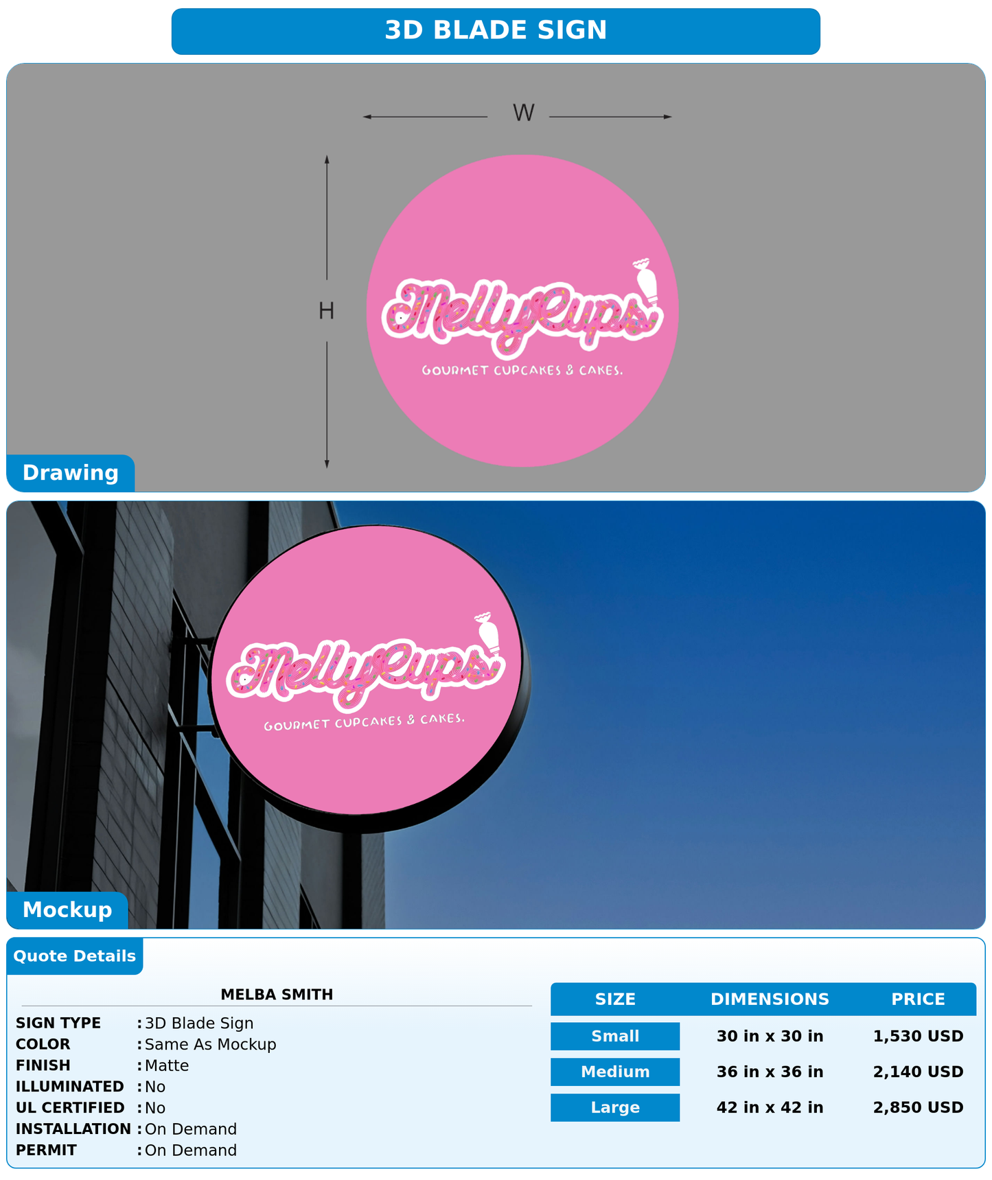 CUSTOM MOCKUP SIGN FOR Melba Smith