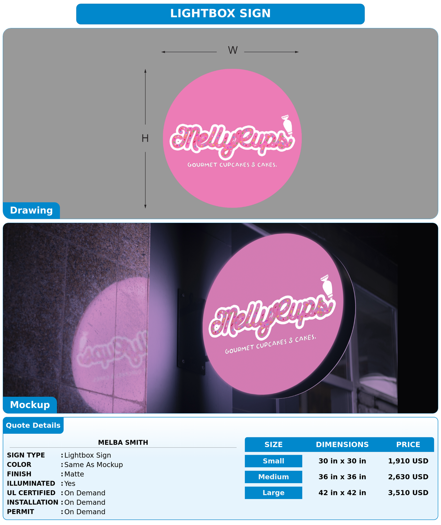 CUSTOM MOCKUP SIGN FOR Melba Smith