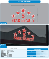 CUSTOM MOCKUP SIGN FOR 5 Star Beauty