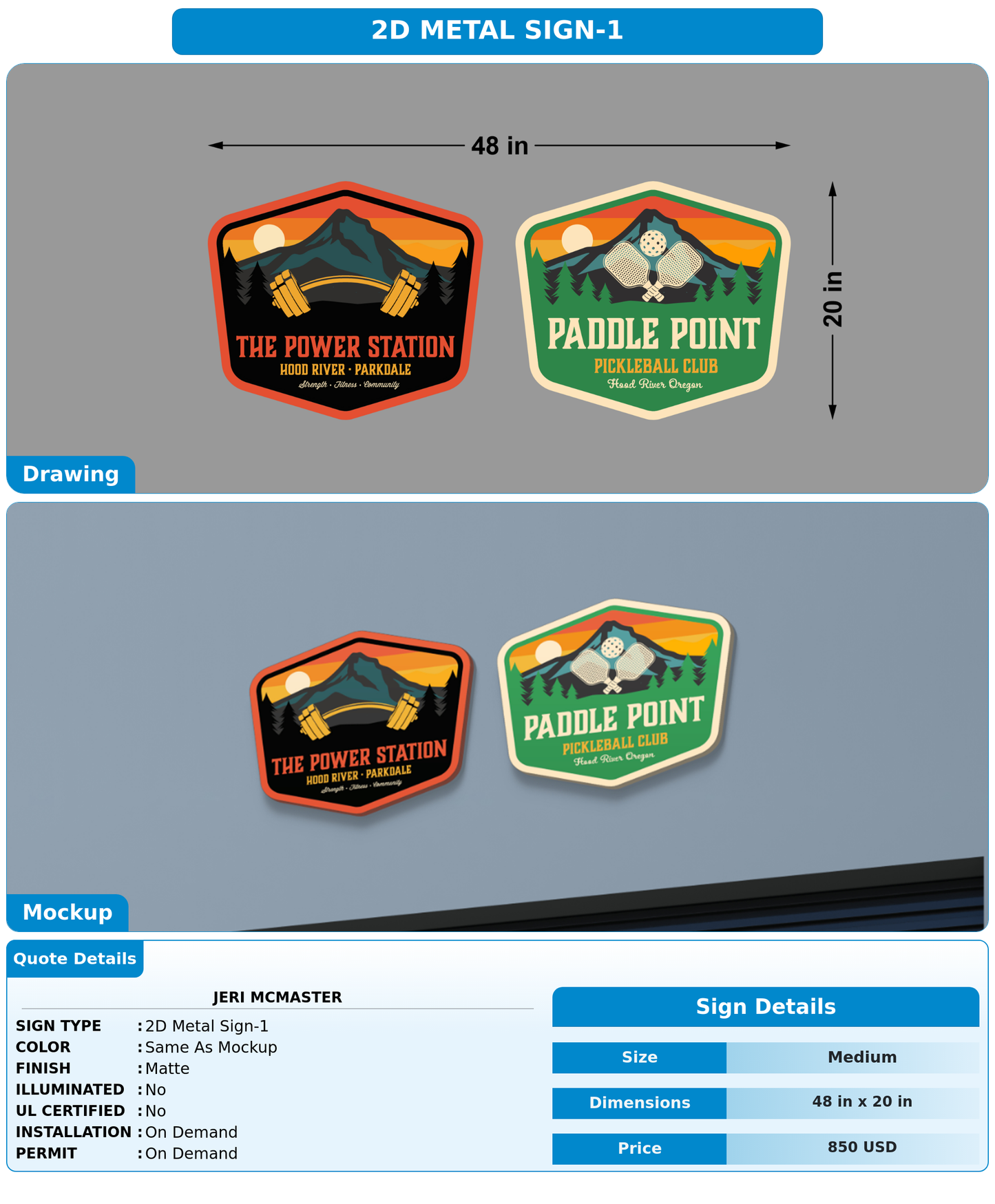 CUSTOM MOCKUP SIGN FOR Jeri McMaster