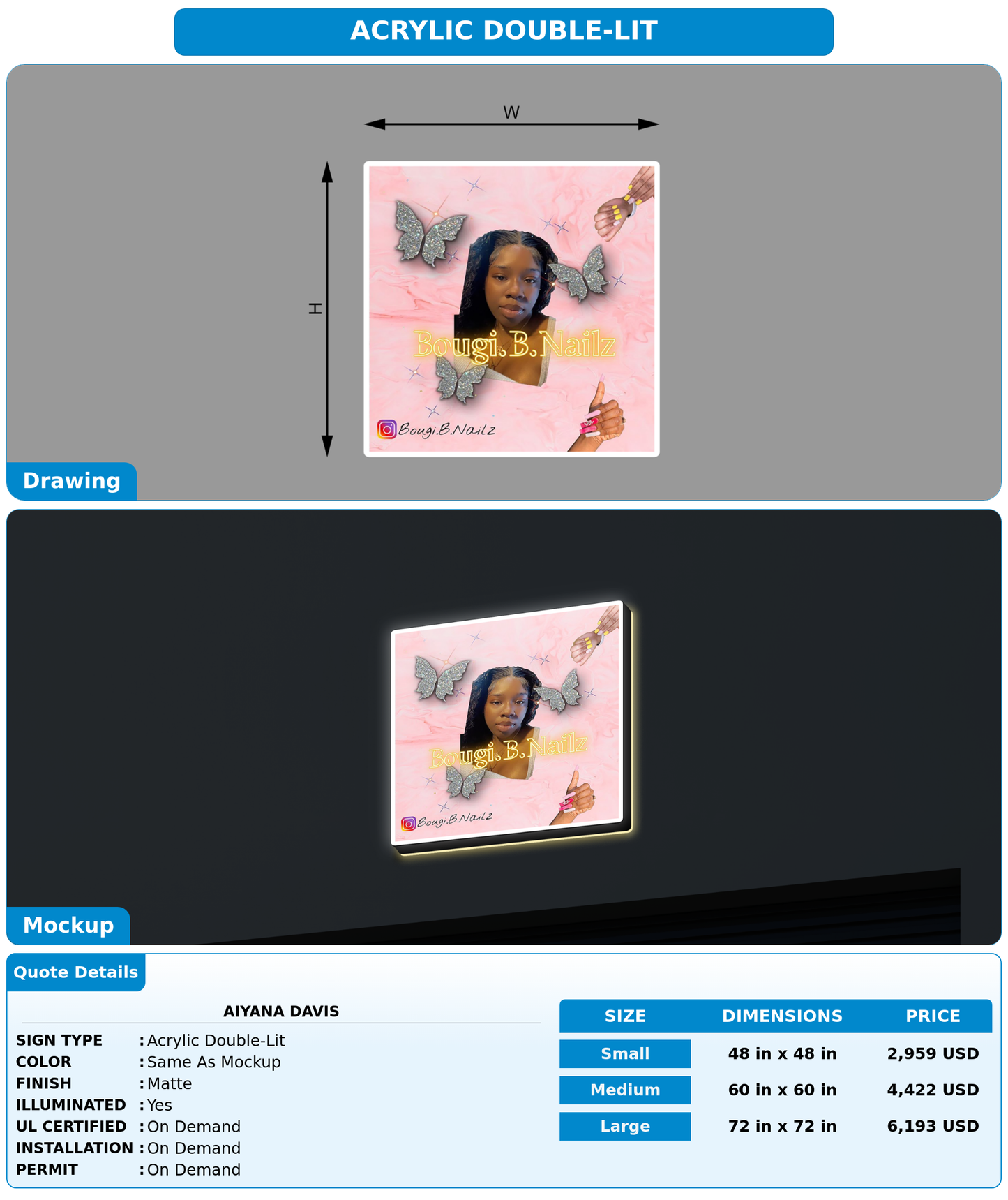 CUSTOM MOCKUP SIGN FOR Aiyana Davis