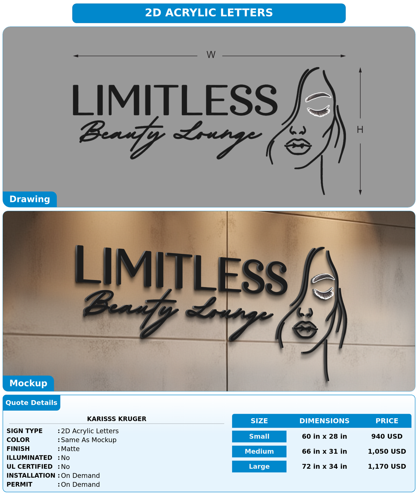 CUSTOM MOCKUP SIGN FOR Karisss Kruger