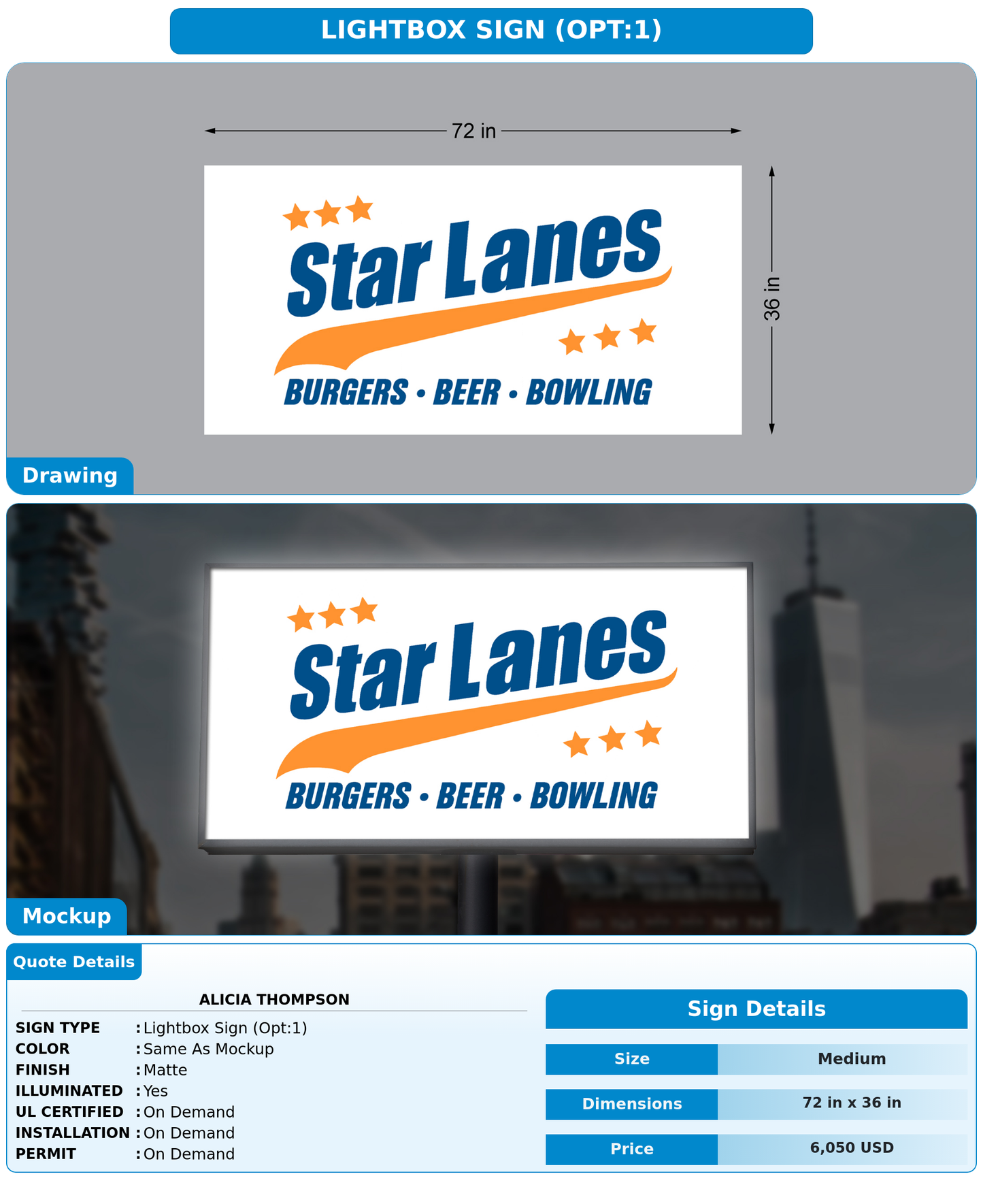 CUSTOM MOCKUP SIGN FOR Alicia Thompson