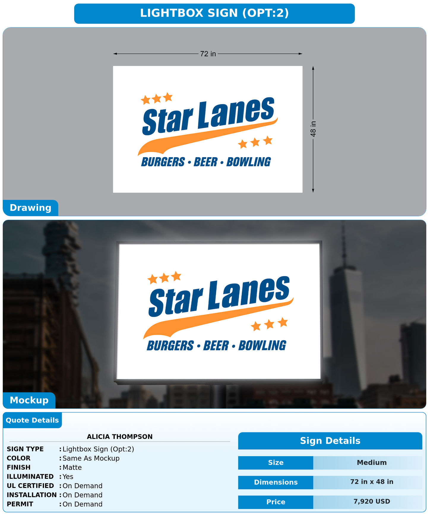CUSTOM MOCKUP SIGN FOR Alicia Thompson