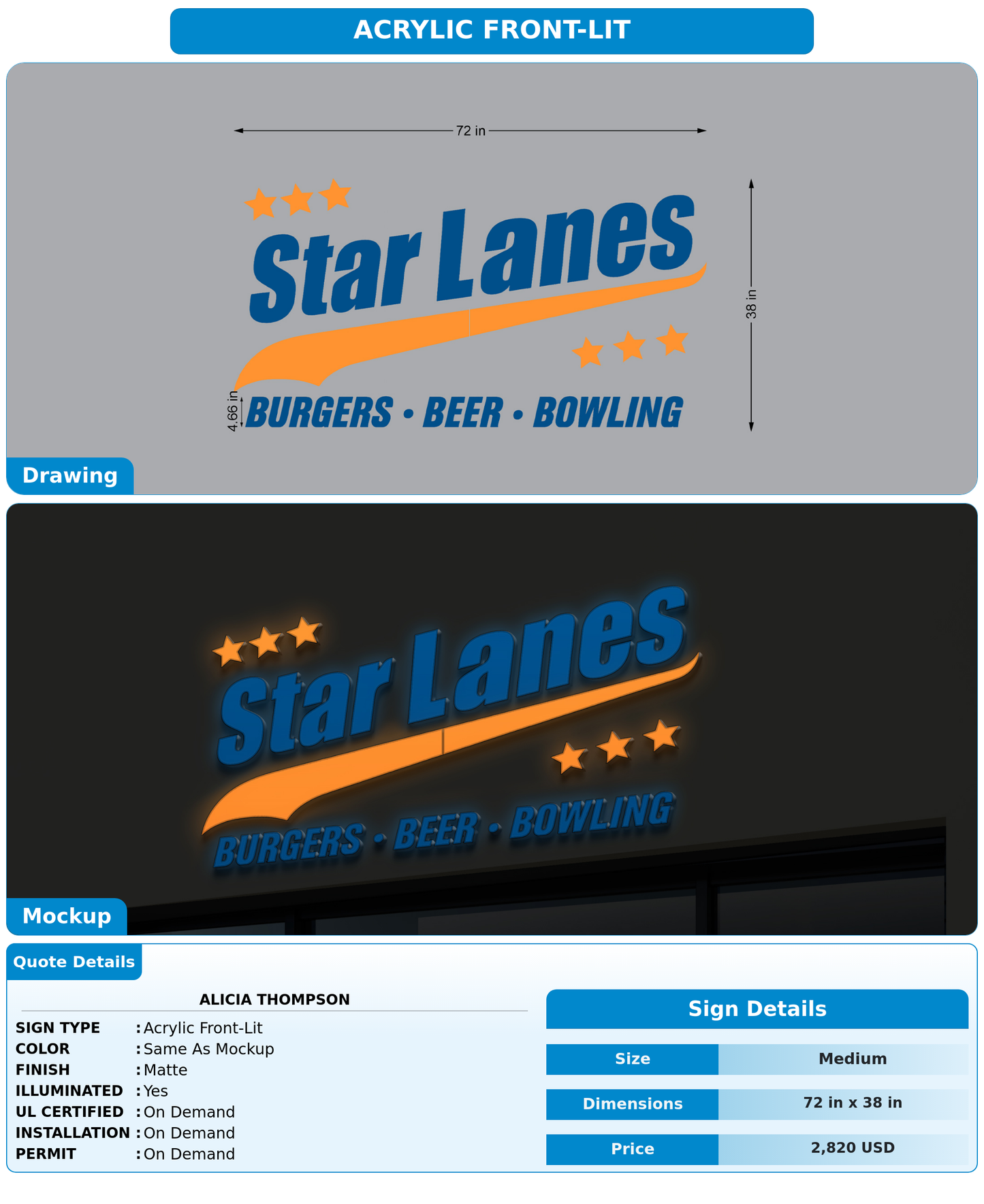 CUSTOM MOCKUP SIGN FOR Alicia Thompson
