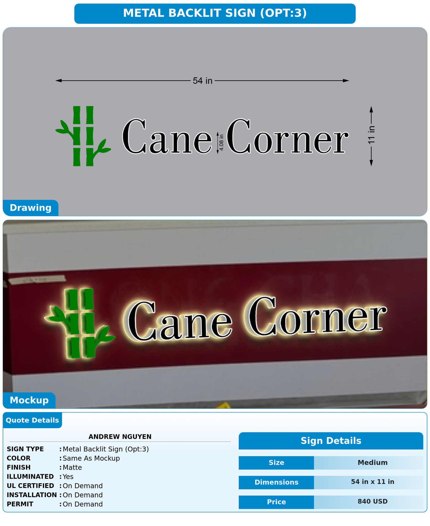 CUSTOM MOCKUP SIGN FOR Andrew Nguyen