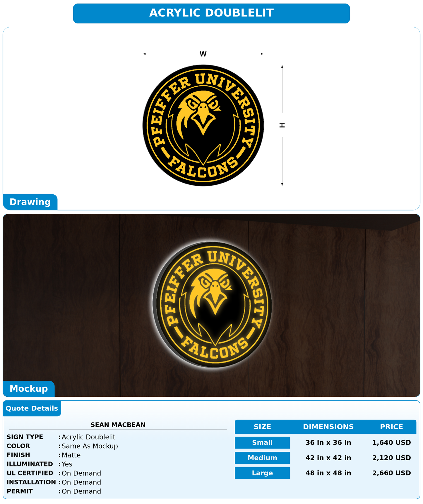 CUSTOM MOCKUP SIGN FOR Sean Macbean