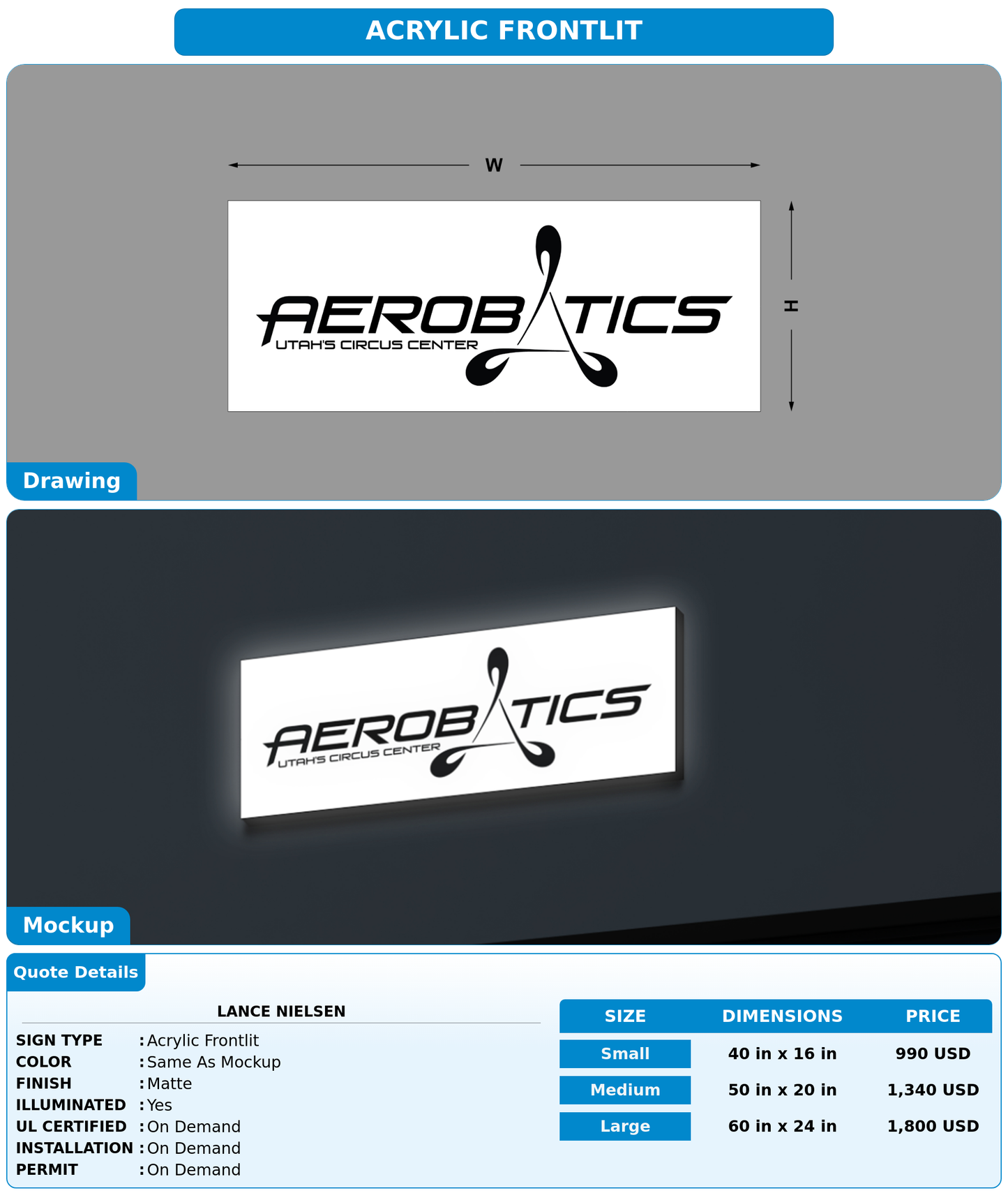 CUSTOM MOCKUP SIGN FOR Lance Nielsen