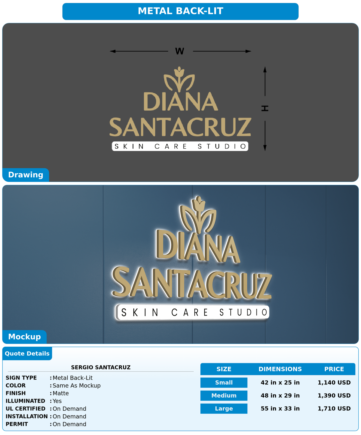 CUSTOM MOCKUP SIGN FOR Sergio Santacruz