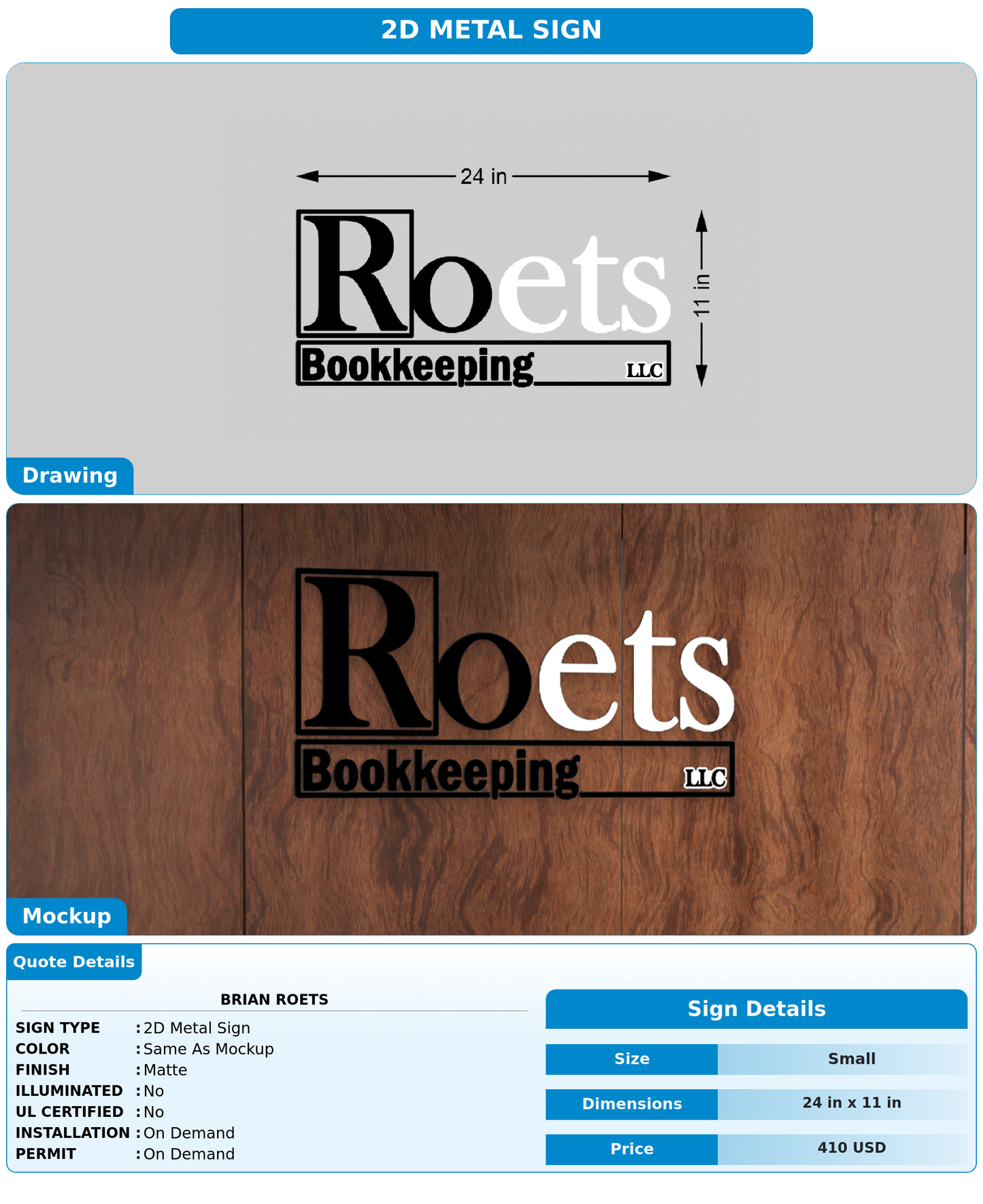 CUSTOM MOCKUP SIGN FOR Brian Roets