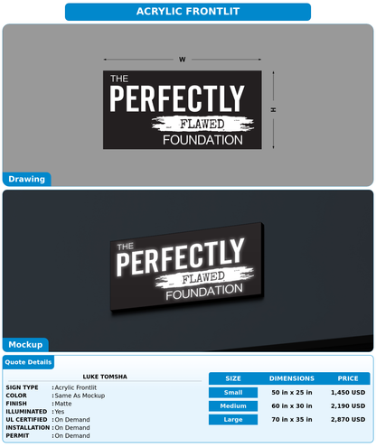CUSTOM MOCKUP SIGN FOR Luke Tomsha