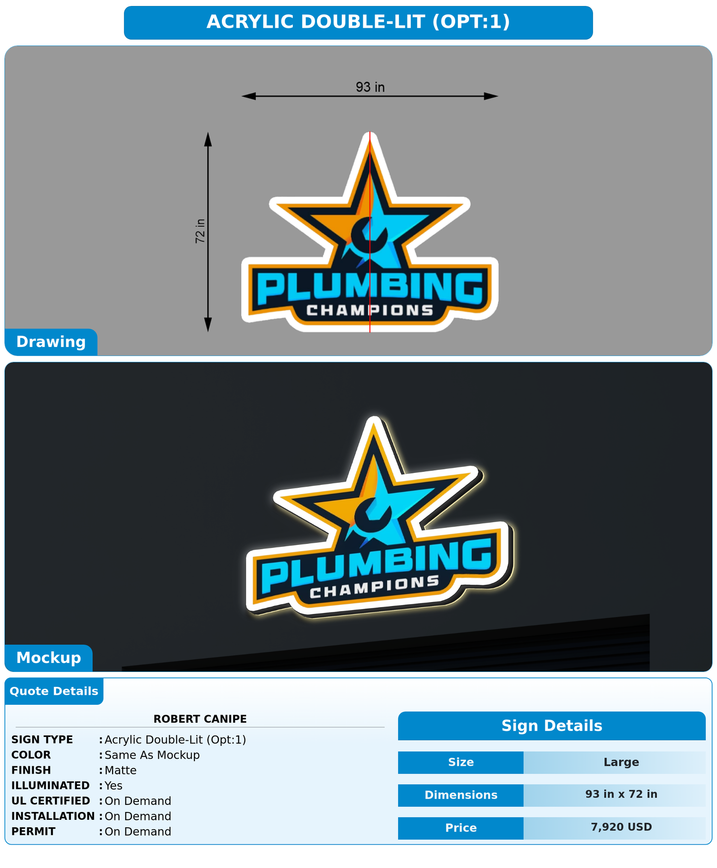 CUSTOM MOCKUP SIGN FOR Robert canipe