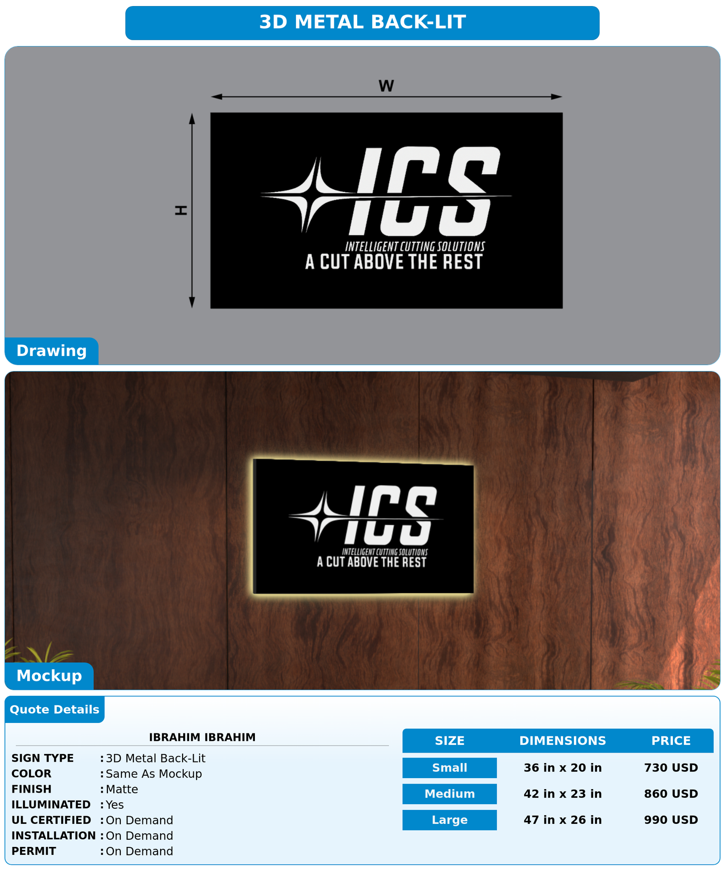 CUSTOM MOCKUP SIGN FOR Ibrahim Ibrahim