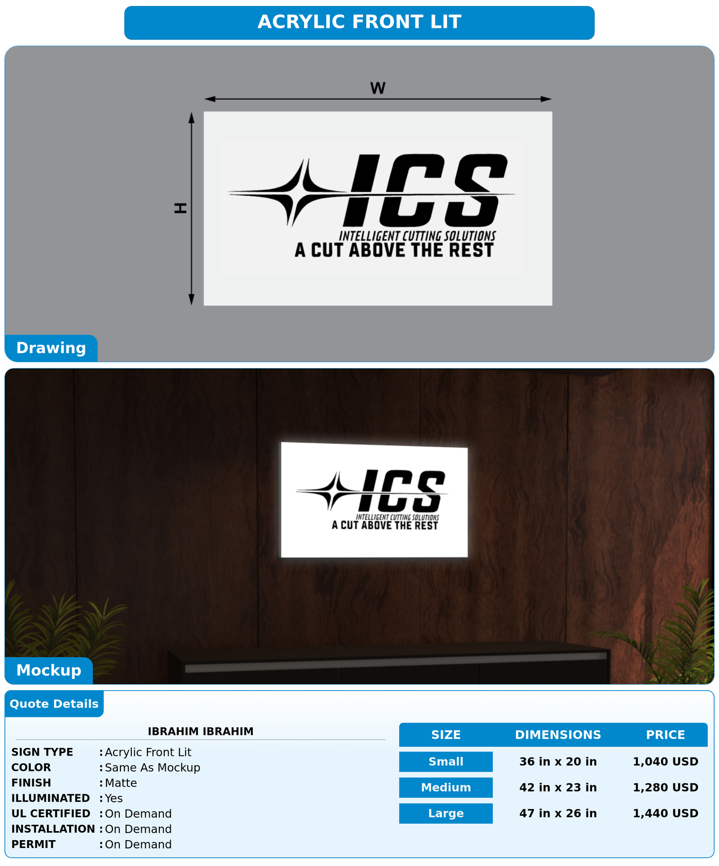CUSTOM MOCKUP SIGN FOR Ibrahim Ibrahim