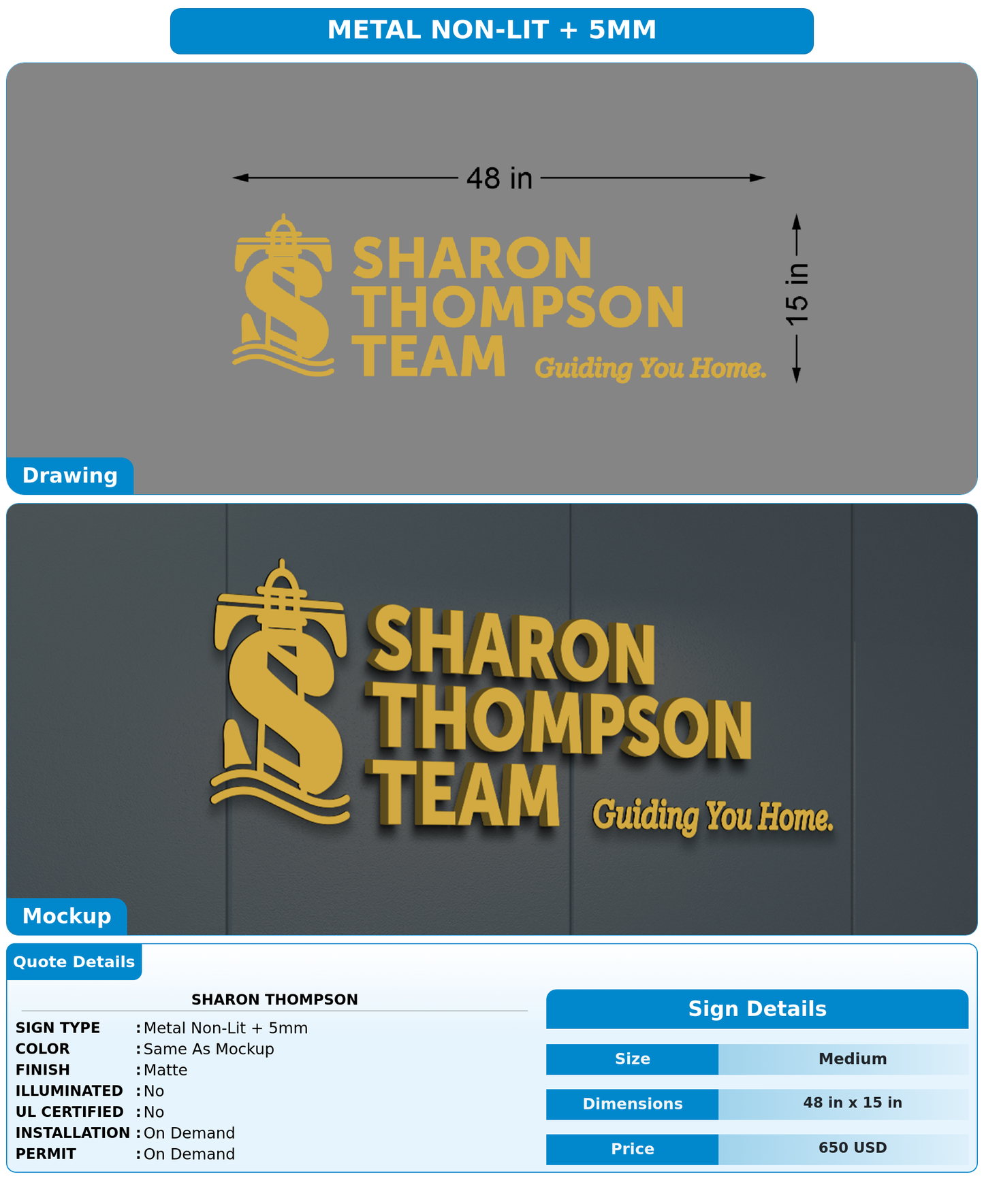 CUSTOM MOCKUP SIGN FOR Sharon Thompson