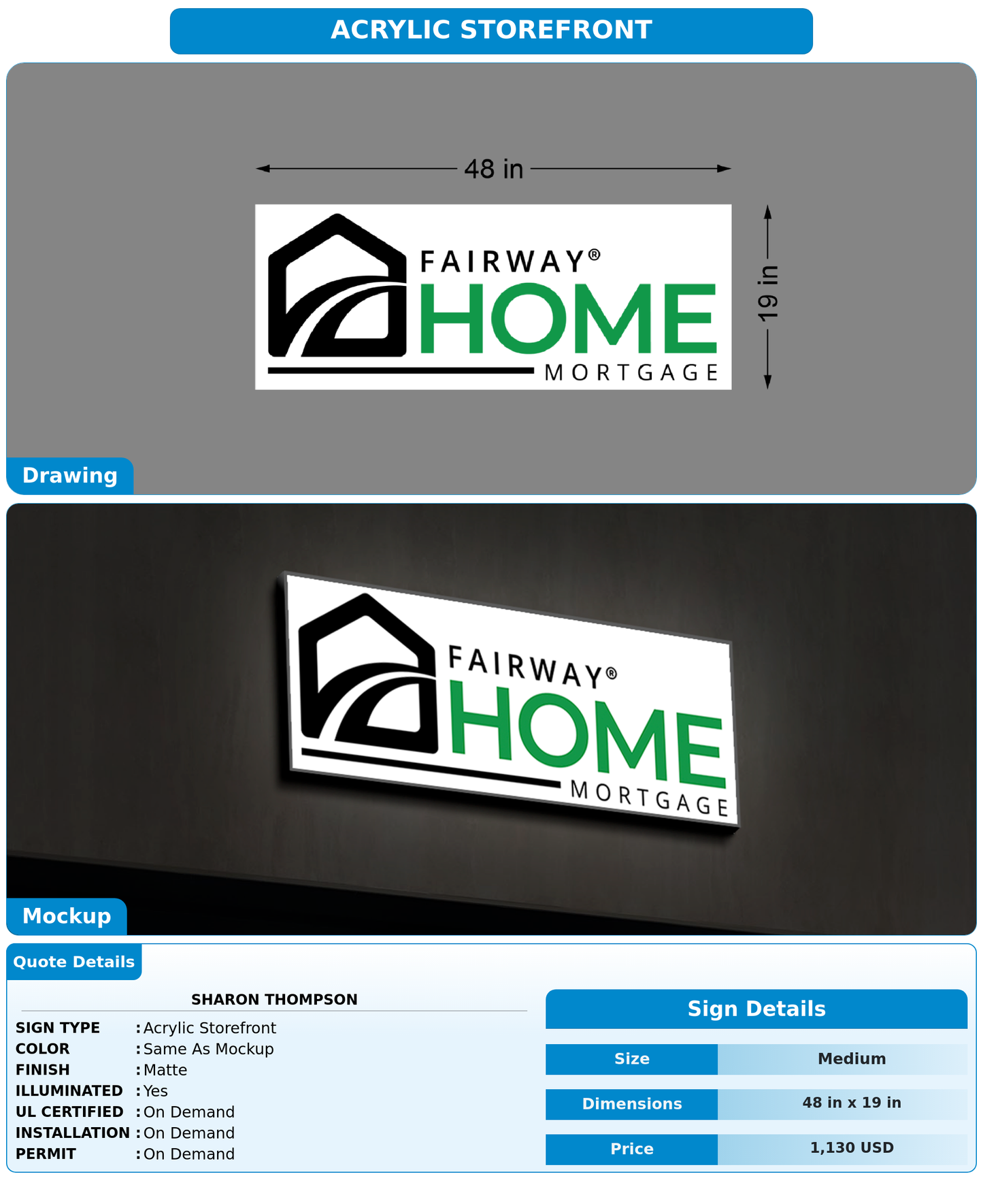 CUSTOM MOCKUP SIGN FOR Sharon Thompson