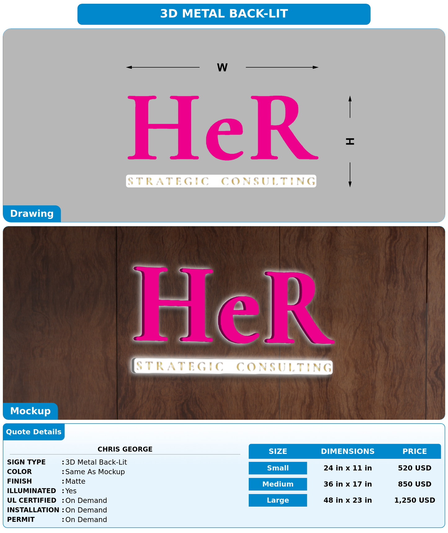 CUSTOM MOCKUP SIGN FOR Chris George