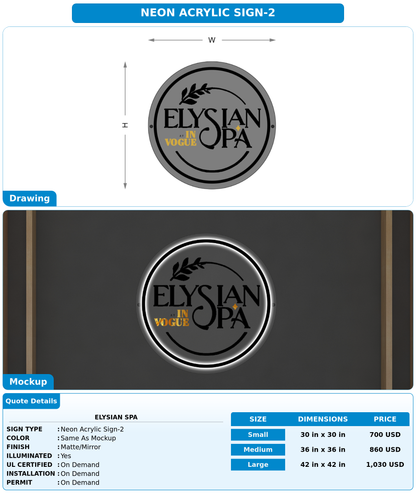 CUSTOM MOCKUP SIGN FOR Elysian Spa