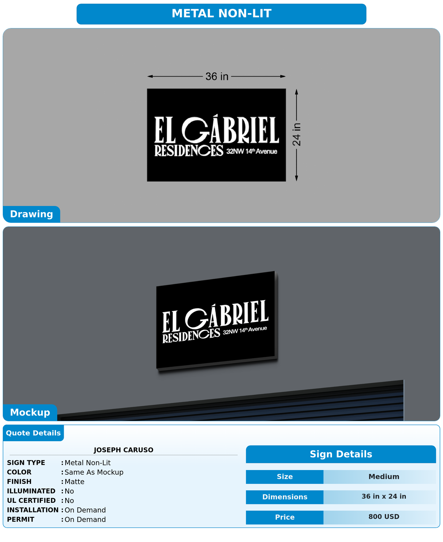 CUSTOM MOCKUP SIGN FOR joseph caruso