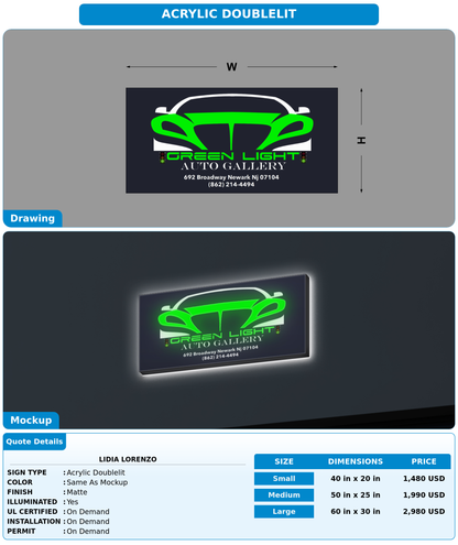 CUSTOM MOCKUP SIGN FOR Lidia Lorenzo