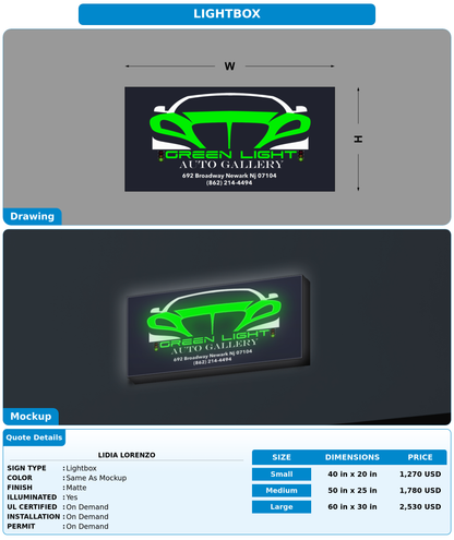 CUSTOM MOCKUP SIGN FOR Lidia Lorenzo