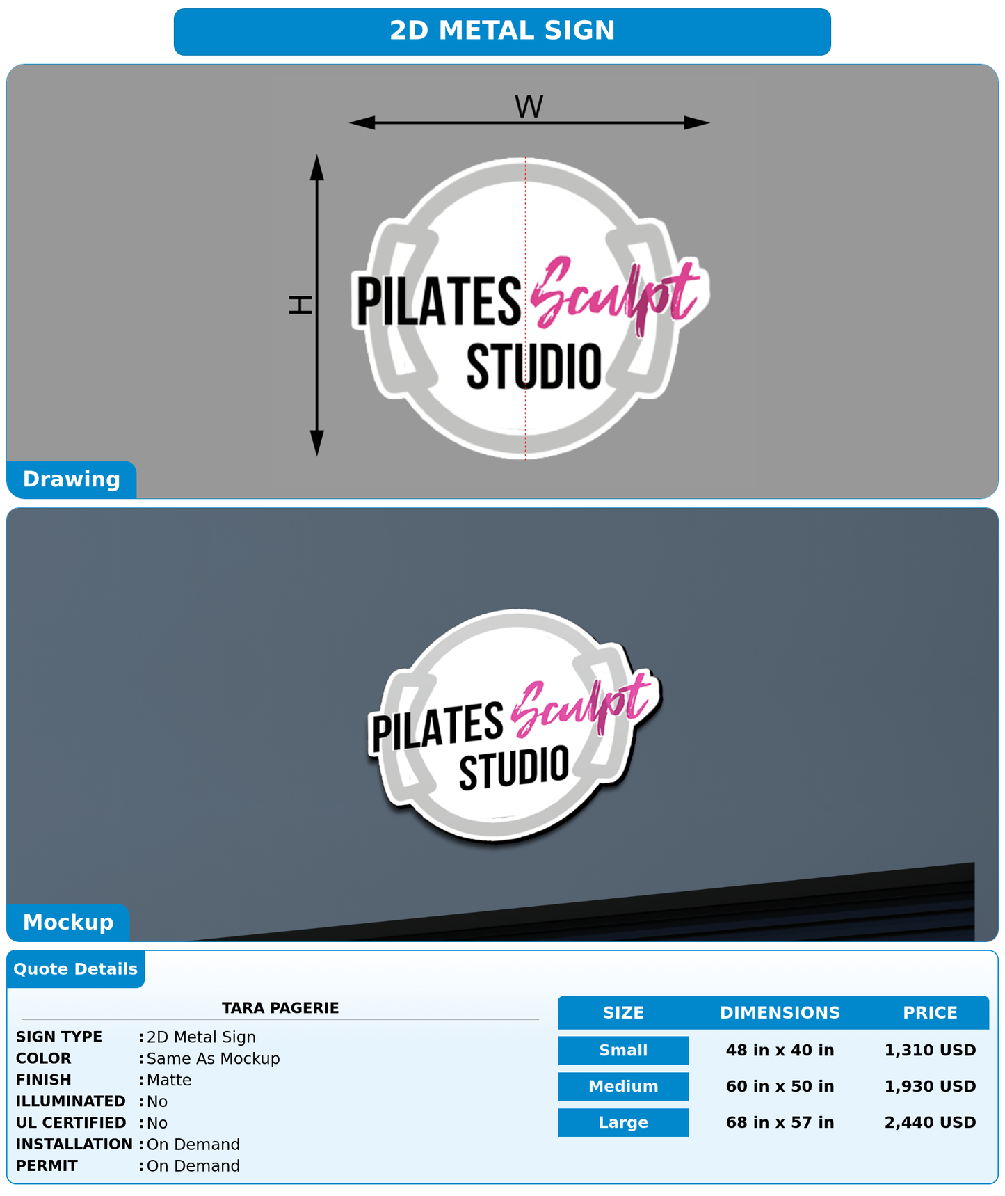 CUSTOM MOCKUP SIGN FOR tara pagerie