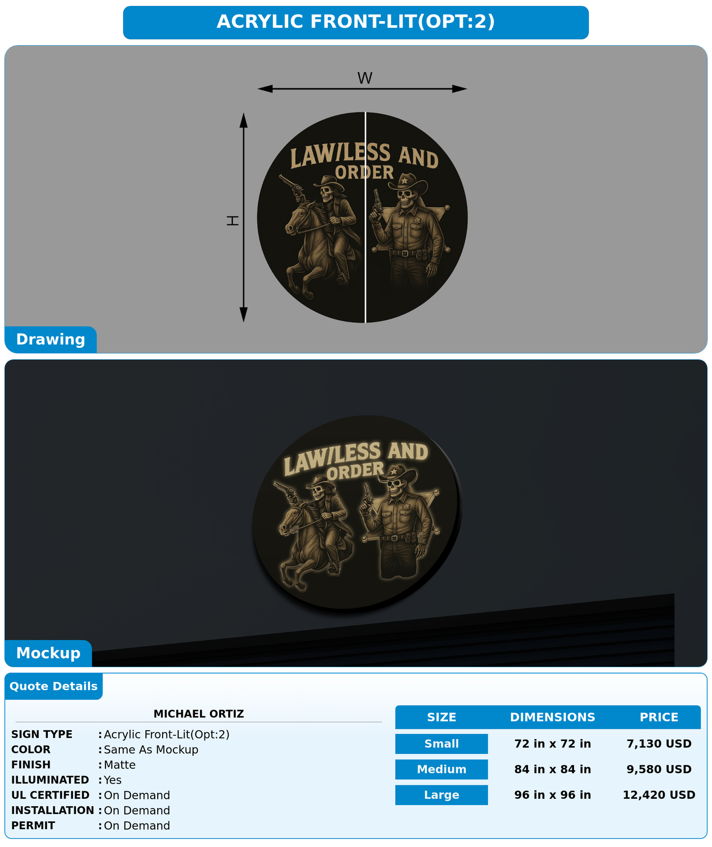 CUSTOM MOCKUP SIGN FOR Michael Ortiz
