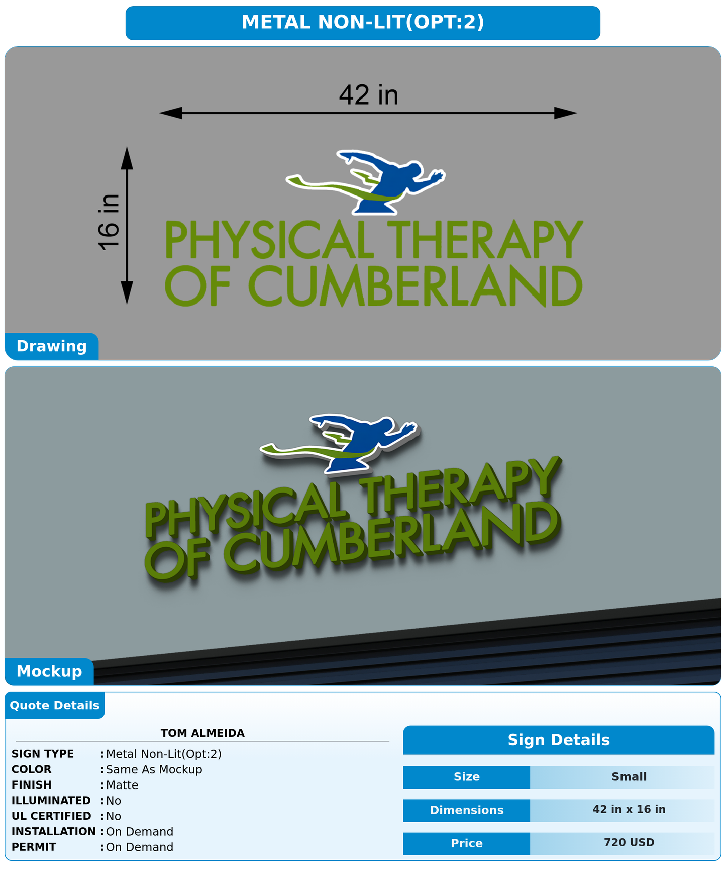 CUSTOM MOCKUP SIGN FOR Tom Almeida