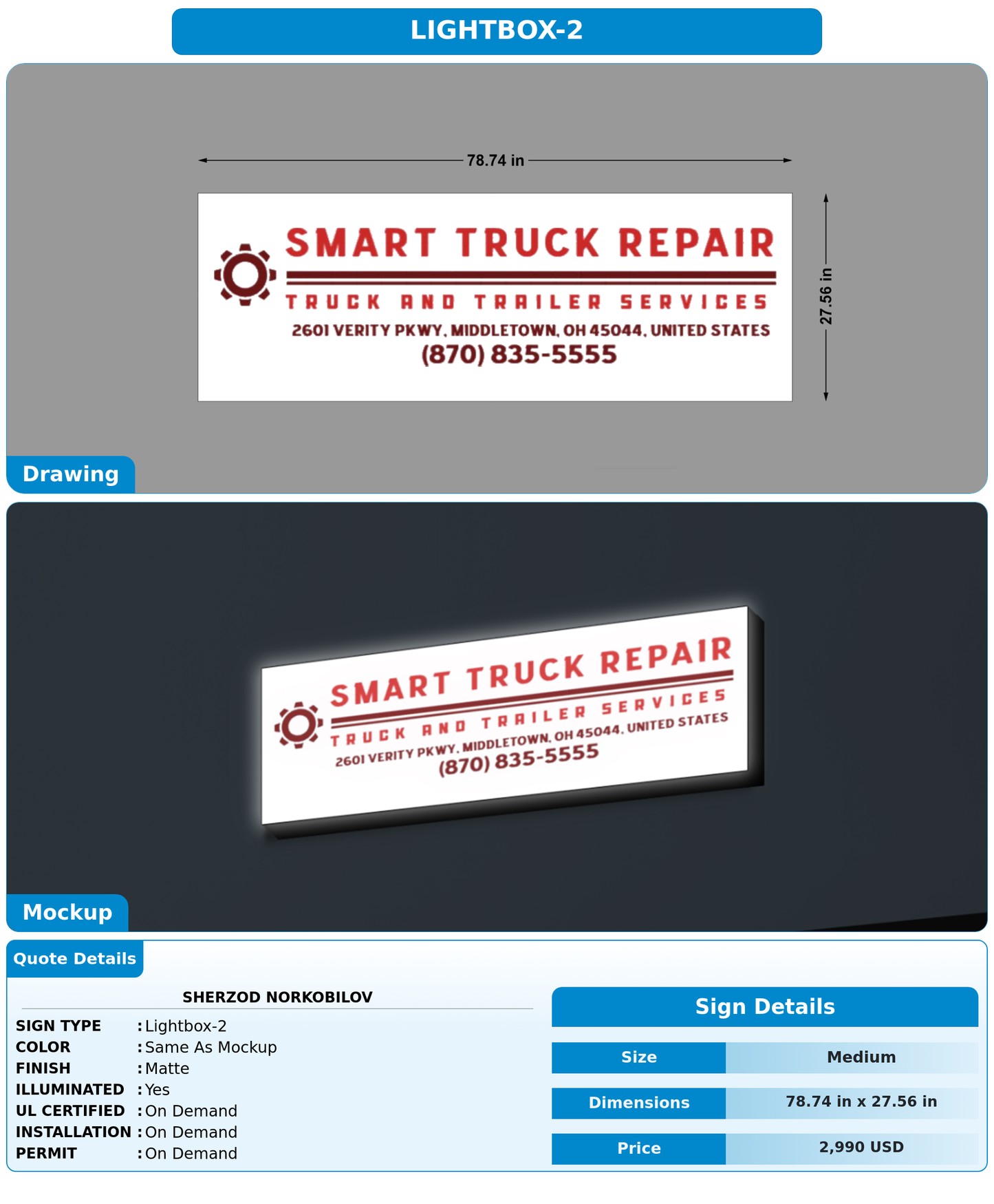 CUSTOM MOCKUP SIGN FOR Sherzod Norkobilov