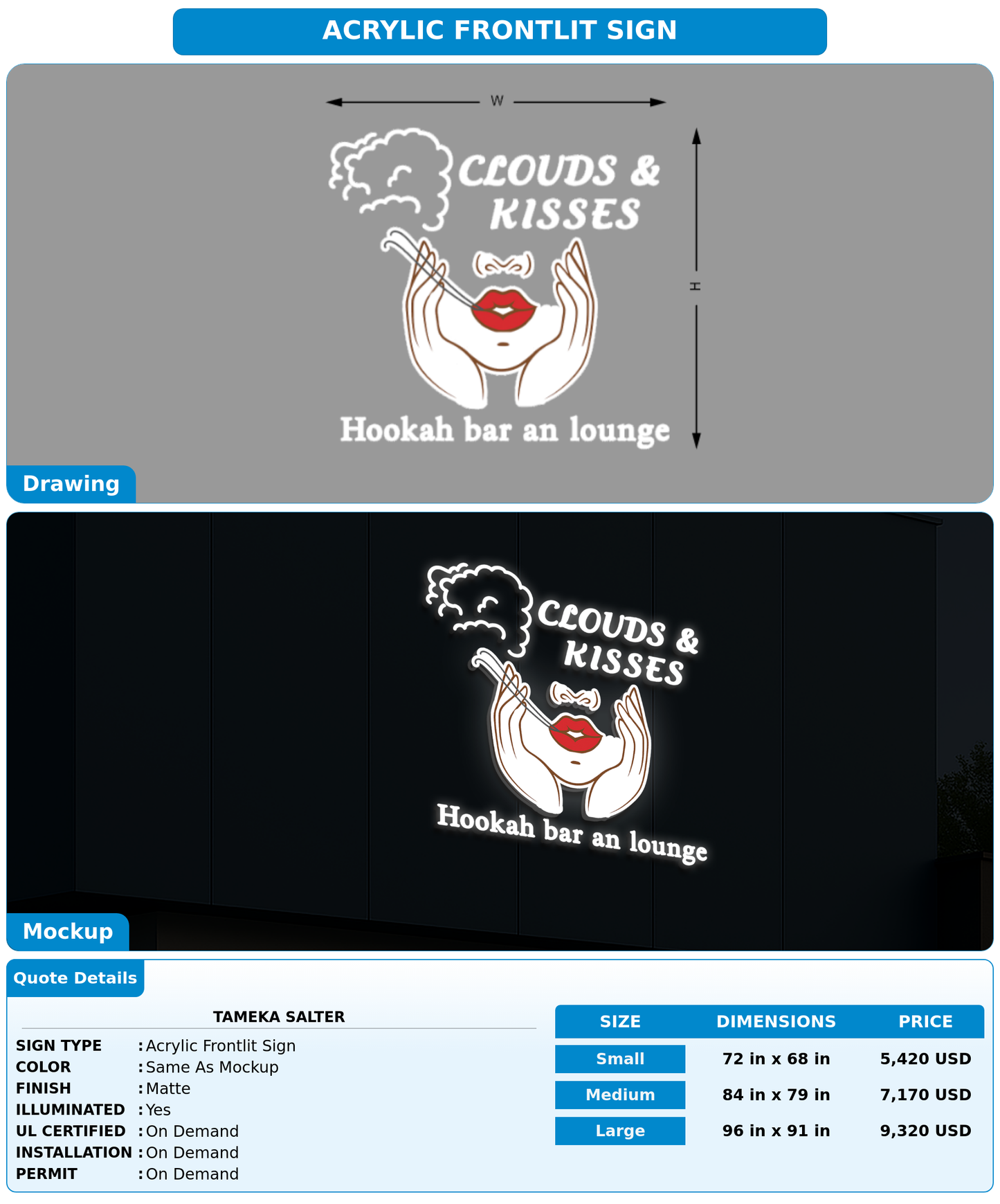 CUSTOM MOCKUP SIGN FOR Tameka Salter